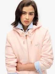 Superdry Pink Clay Essential Borg Lined Zip Hoodie - Image 3 of 5