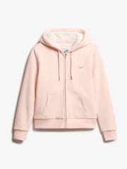 Superdry Pink Clay Essential Borg Lined Zip Hoodie - Image 4 of 5