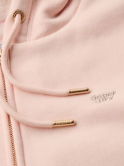Superdry Pink Clay Essential Borg Lined Zip Hoodie - Image 5 of 5
