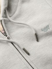 Superdry Glacier Grey Marl Essential Borg Lined Zip Hoodie - Image 4 of 4