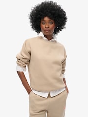 Superdry Cobblestone Grey Essential Logo Sweatshirt - Image 1 of 5