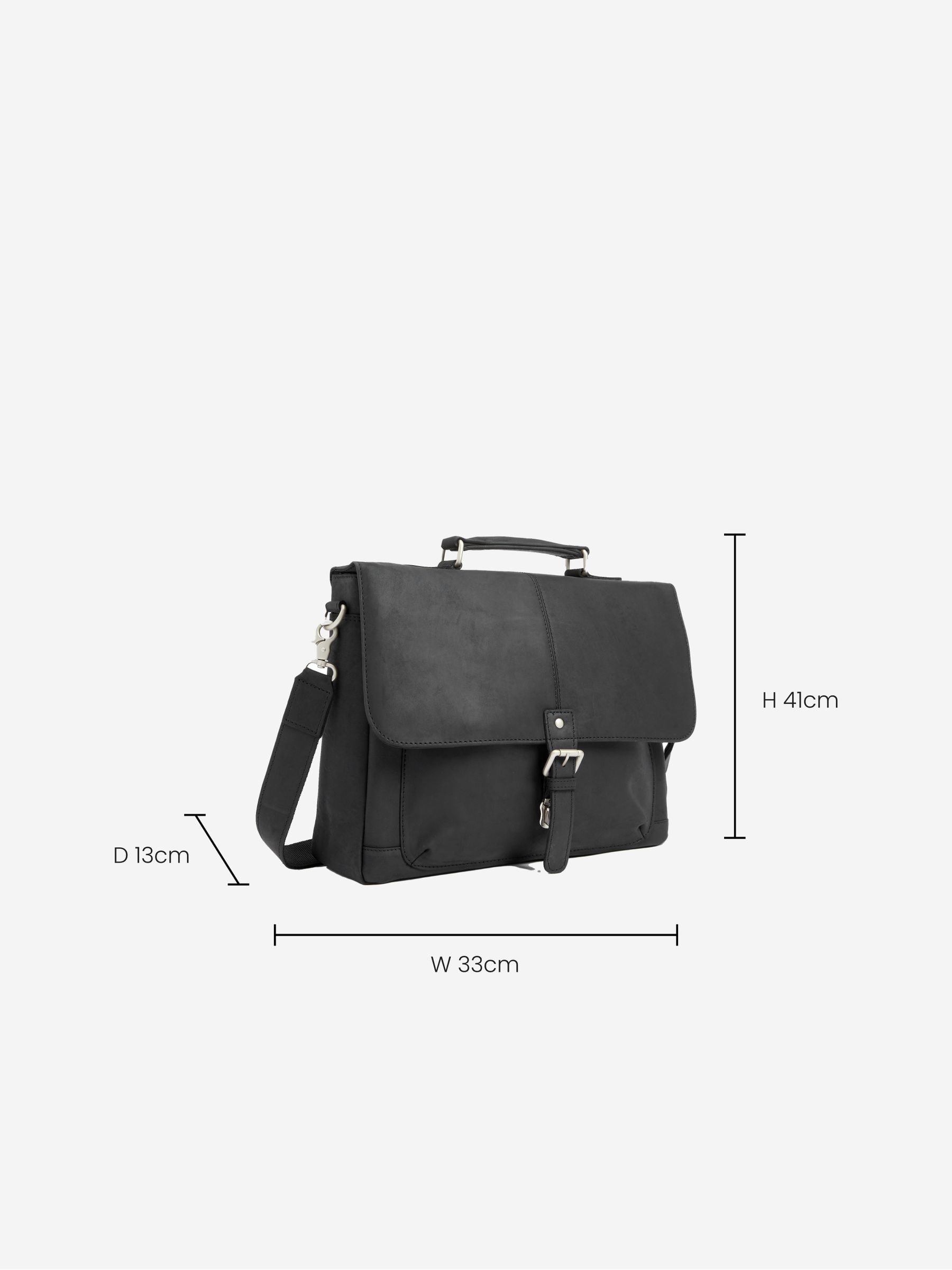 Buy Black Signature Oily Leather Briefcase Bag from Next USA