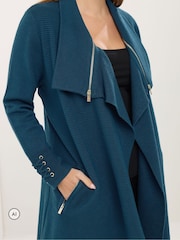 Star by Julien MacDonald Green Zip Shawl Collar Cardigan - Image 4 of 6