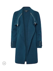 Star by Julien MacDonald Green Zip Shawl Collar Cardigan - Image 5 of 6