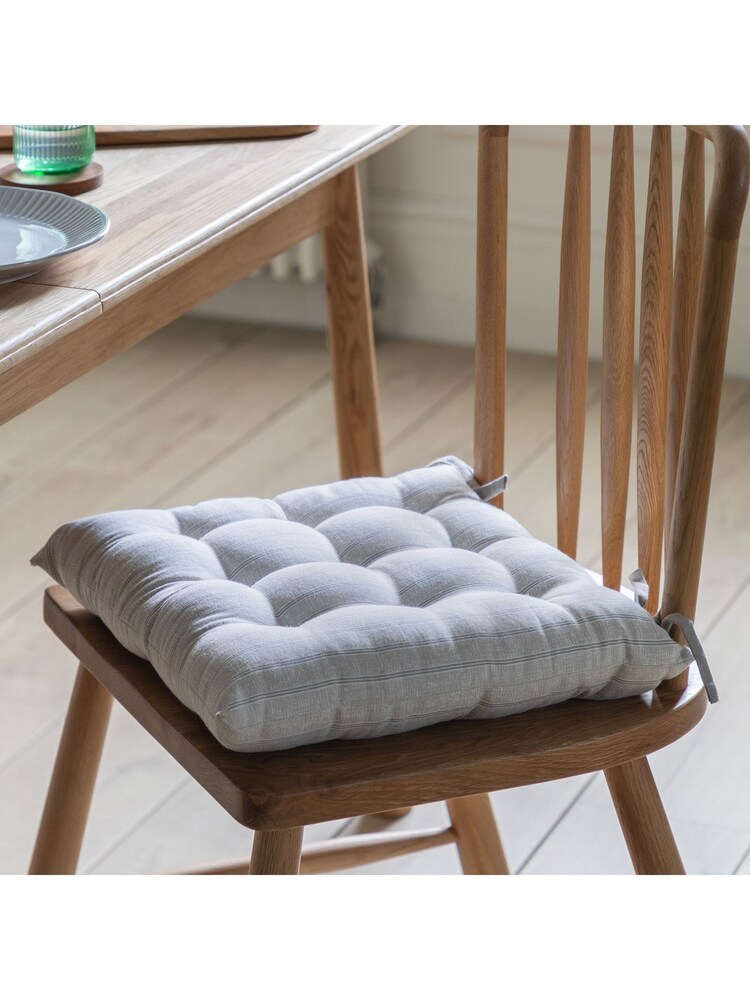 Gallery Home Set of 2 Natural Striped Reversible Seat Pads - Image 1 of 6