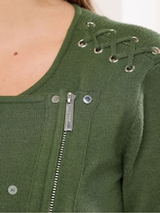 Star by Julien MacDonald Green Biker Cardigan - Image 4 of 6