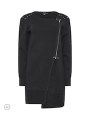 Star by Julien MacDonald Black Eyelet Zip Up Cardigan - Image 1 of 2