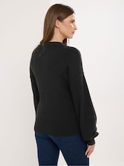 Melns - Star by Julien MacDonald Knitted Gold Button Cardigan - Attēls 3 no 6