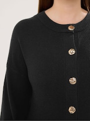 Melns - Star by Julien MacDonald Knitted Gold Button Cardigan - Attēls 4 no 6