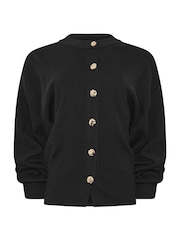 Melns - Star by Julien MacDonald Knitted Gold Button Cardigan - Attēls 5 no 6