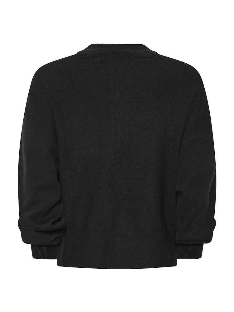 Melns - Star by Julien MacDonald Knitted Gold Button Cardigan - Attēls 6 no 6