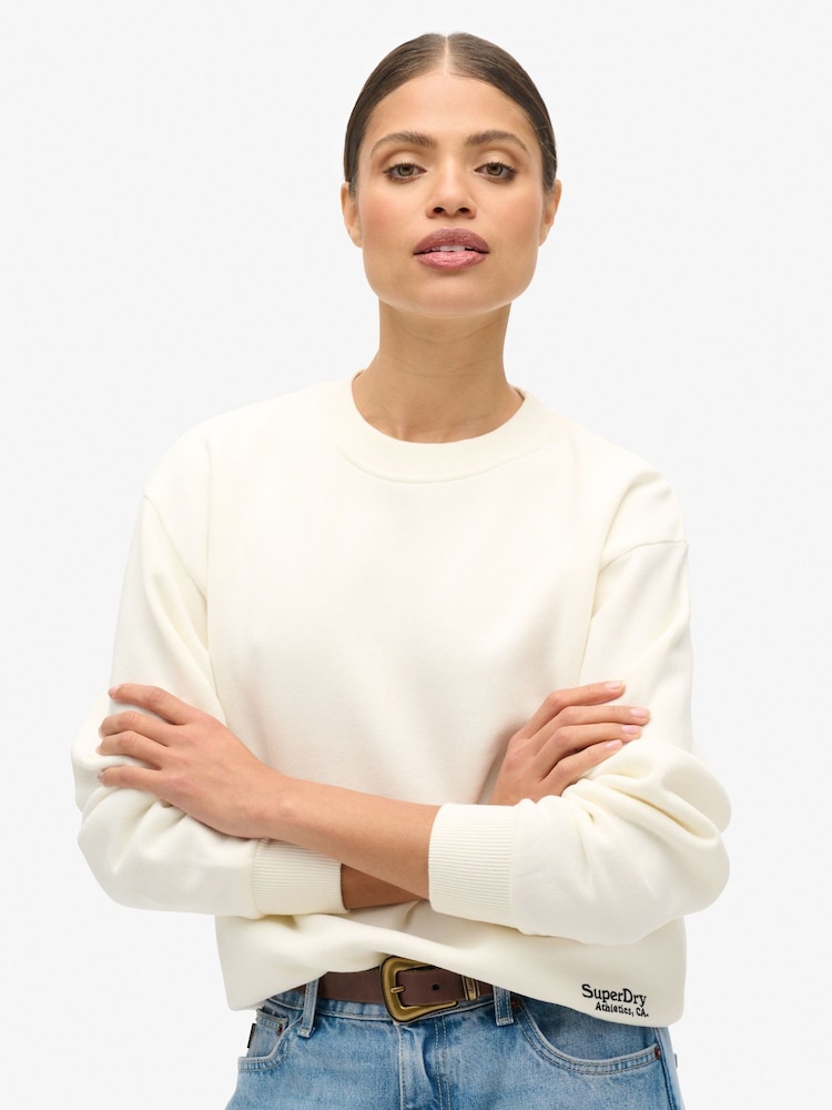 Superdry Off White Essential Logo Sweatshirt - Image 1 of 3