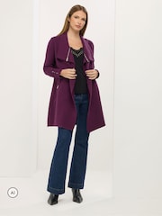Star by Julien MacDonald Purple Zip Shawl Collar Cardigan - Image 2 of 6