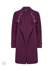 Star by Julien MacDonald Purple Zip Shawl Collar Cardigan - Image 5 of 6