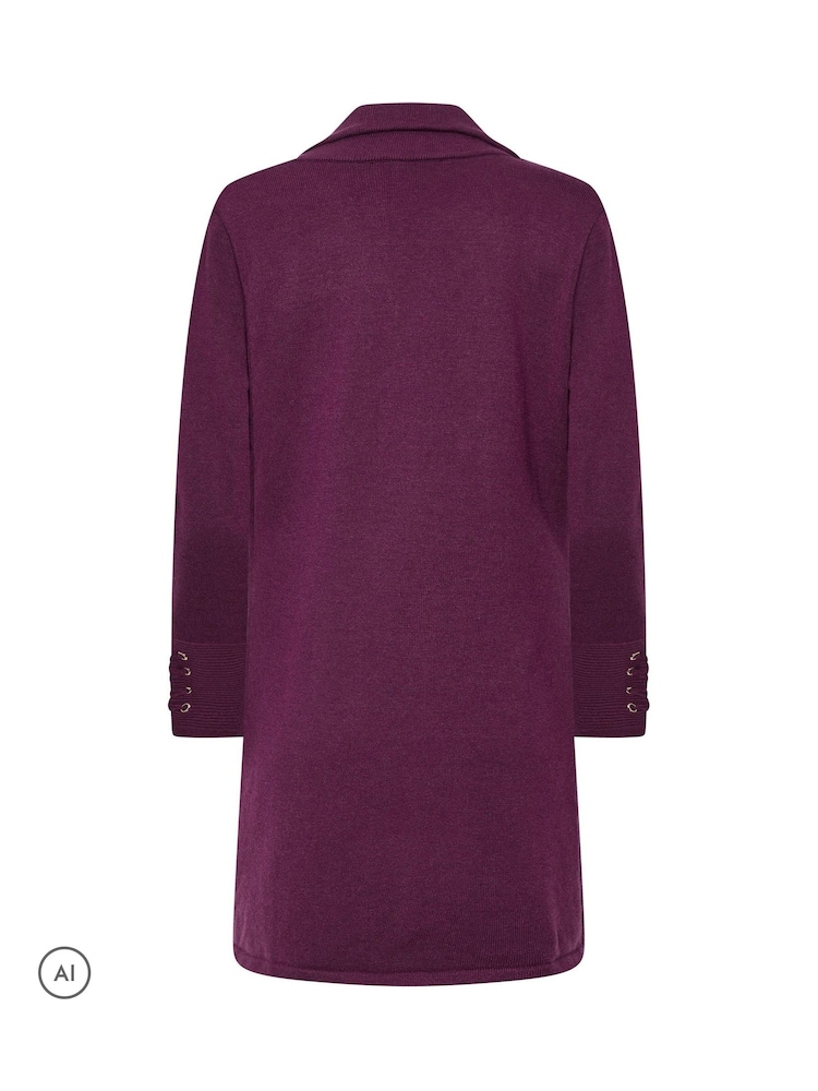 Star by Julien MacDonald Purple Zip Shawl Collar Cardigan - Image 6 of 6