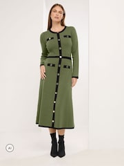 Πράσινο - Star by Julien MacDonald Knitted Contrast Trim Dress - Εικόνα 2 από 6