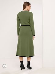 Πράσινο - Star by Julien MacDonald Knitted Contrast Trim Dress - Εικόνα 3 από 6
