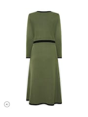 Πράσινο - Star by Julien MacDonald Knitted Contrast Trim Dress - Εικόνα 6 από 6