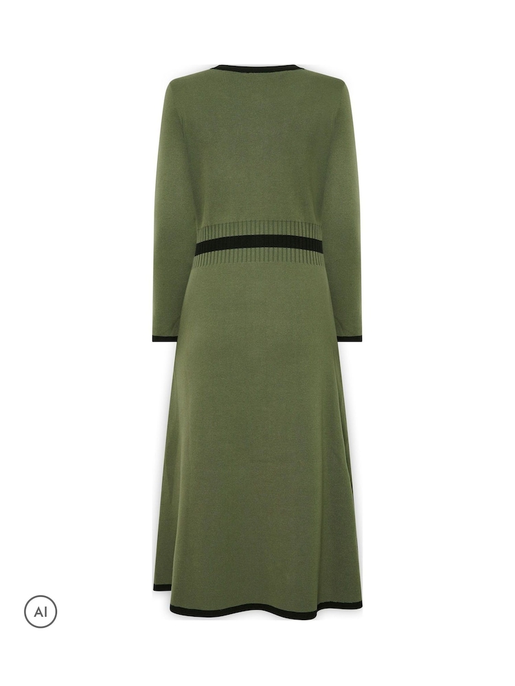 Πράσινο - Star by Julien MacDonald Knitted Contrast Trim Dress - Εικόνα 6 από 6