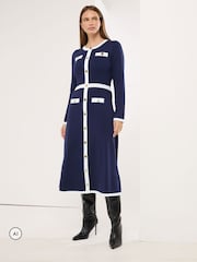 Μπλε - Star by Julien MacDonald Knitted Contrast Trim Dress - Εικόνα 2 από 6