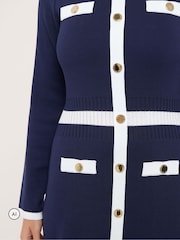 Μπλε - Star by Julien MacDonald Knitted Contrast Trim Dress - Εικόνα 4 από 6