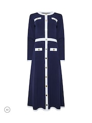 Μπλε - Star by Julien MacDonald Knitted Contrast Trim Dress - Εικόνα 5 από 6
