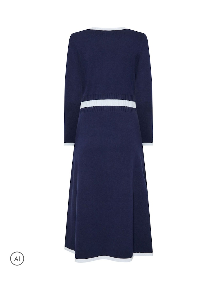 Μπλε - Star by Julien MacDonald Knitted Contrast Trim Dress - Εικόνα 6 από 6