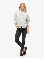 Gris azulado jaspeado - Sudadera deportiva holgada de lujo en gris jaspeado de Superdry - Imagen 2 de 3