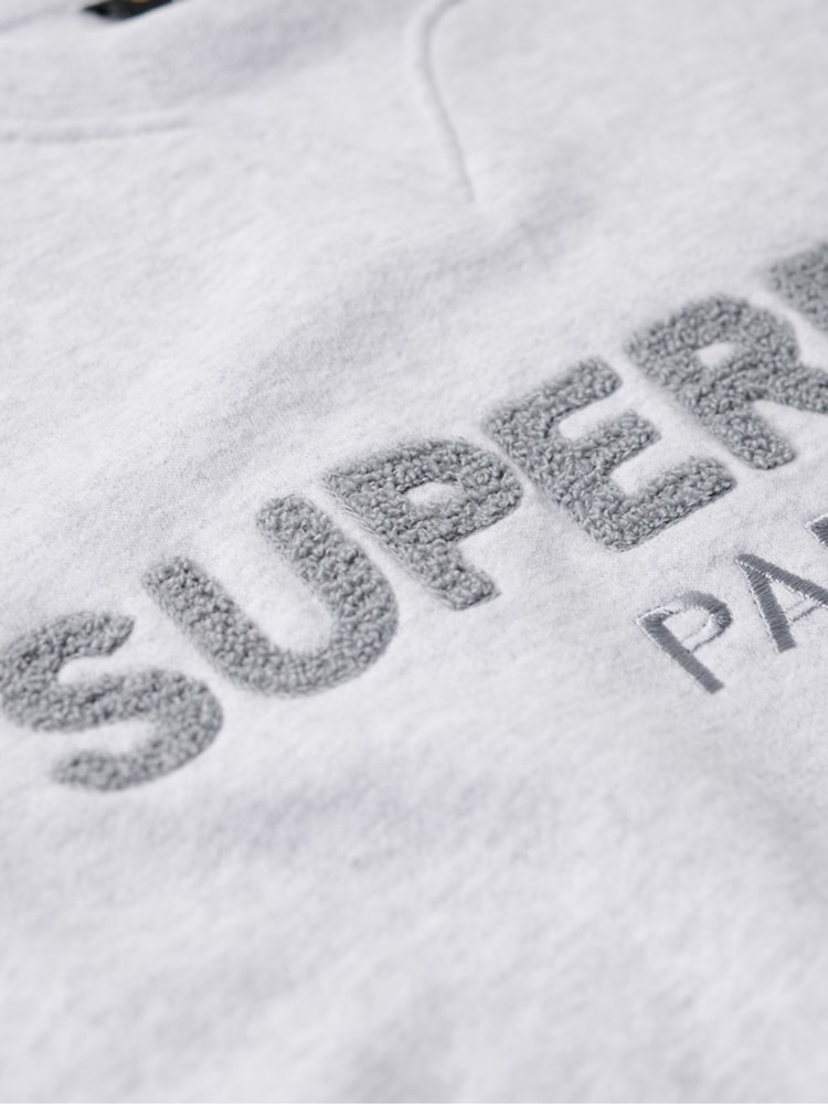 Superdry Cadet Grey Marl Cadet Grey Marl Sport Luxe Loose Crew Sweatshirt - Image 5 of 5 Superdry Cadet Grey Marl Cadet Grey Marl Sport Luxe Loose Crew Sweatshirt - Image 5 of 5
