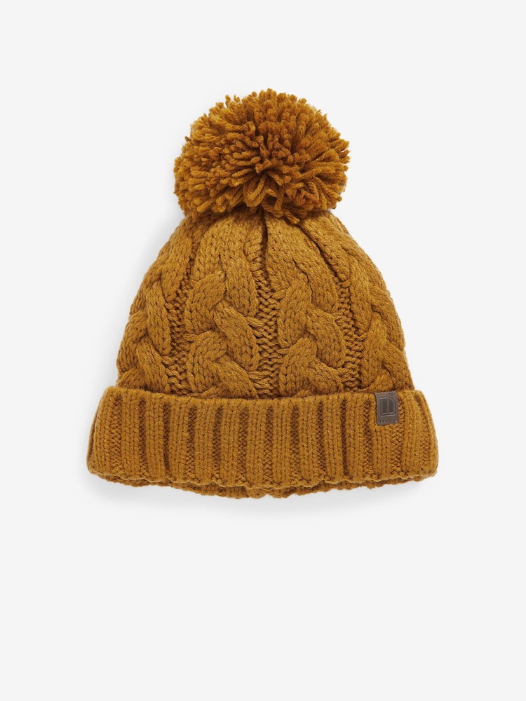 Ochre rumena - Pleteni kabel Pom Hat (1-16let) - Slika 1 iz 2 Ochre rumena - Pleteni kabel Pom Hat (1-16let) - Slika 1 iz 2