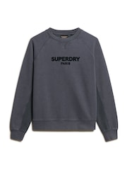 Superdry Ebony Ebony Sport Luxe Panelled Loose Crew Sweatshirt - Image 4 of 4