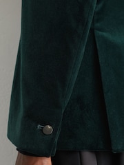 Reiss Green Apsara Tailored Fit Velvet Single-Breasted Blazer - Image 3 of 10