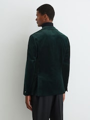 Reiss Green Apsara Tailored Fit Velvet Single-Breasted Blazer - Image 8 of 10