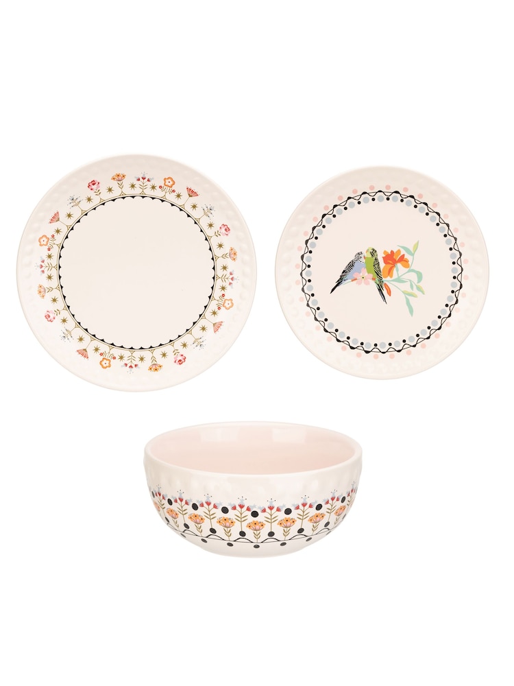 Cath Kidston 12 Piece Cream Painted Table Dinner Set - Image 2 of 4