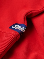 Superdry Varsity Red Off White 100% Cotton Workwear Embroider Loose Crew Sweatshirt - Image 5 of 5