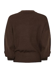 Brūna krāsa - Star by Julien MacDonald Knitted Gold Button Cardigan - Attēls 6 no 6