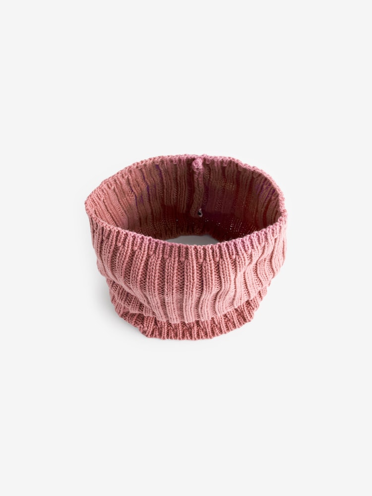 Pink Ribbed Knitted Snood (1-16yrs) - Image 1 of 2