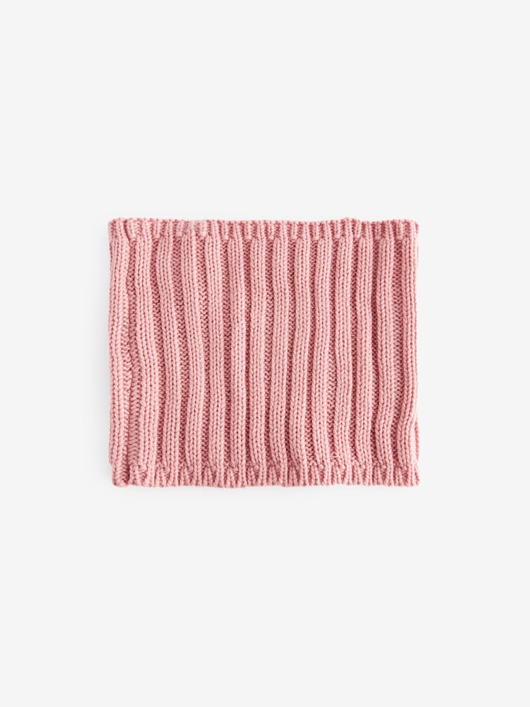 Pink Ribbed Knitted Snood (1-16yrs) - Image 2 of 2