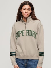 Cinza paralelepípedo - Superdry Athletic Applique Half Zip 100% Sweatshirt - Imagem 8 de 11