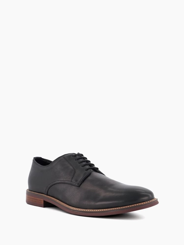 Dune London Black Standard Fit Stanleyy Soft Leather Gibson Shoes - Image 2 of 6