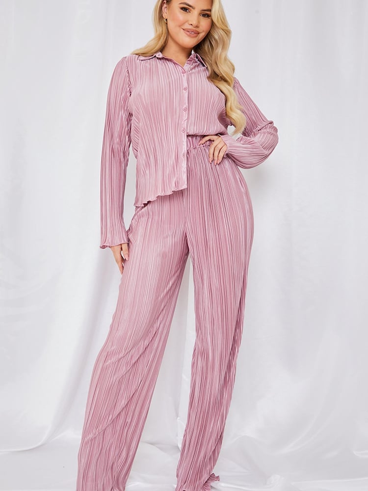 In The Style Pink Perrie Sian Plisse Trousers - Image 2 of 5