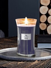 Woodwick Purple Large Hinoki Dahlia Scented Jar Candle - Image 1 of 4