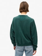 Superdry Dark Pine Green Dark Pine Green Athletic Oversize Printed Crew Sweatshirt - Image 2 of 5