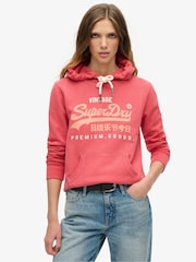 Superdry Soda Pop Red Marl 100% Cotton Puff Print vl Graphic Hoodie - Image 1 of 5