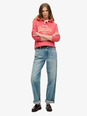 Superdry Soda Pop Red Marl 100% Cotton Puff Print vl Graphic Hoodie - Image 2 of 5