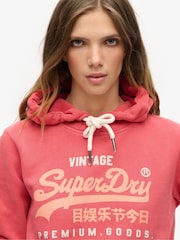 Superdry Soda Pop Red Marl 100% Cotton Puff Print vl Graphic Hoodie - Image 3 of 5