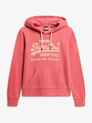 Superdry Soda Pop Red Marl 100% Cotton Puff Print vl Graphic Hoodie - Image 4 of 5