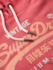 Superdry Soda Pop Red Marl 100% Cotton Puff Print vl Graphic Hoodie - Image 5 of 5