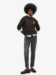 Superdry Bison Black Off White 100% Cotton Workwear Graphic Loose Crew Sweatshirt - Image 3 of 6