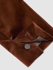 Reiss Tobacco Brown Apsara Classic Fit Velvet Single-Breasted Blazer - Image 10 of 11